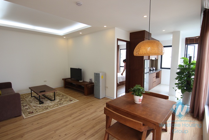 Bright and new one bedroom apartment for rent in Van Cao street, Ba Dinh district, Ha Noi